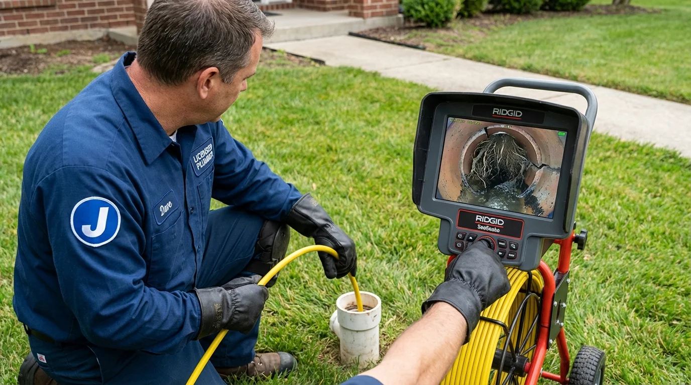 Sewer camera inspection being performed by Johns Plumbing LLC in Tarrytown
