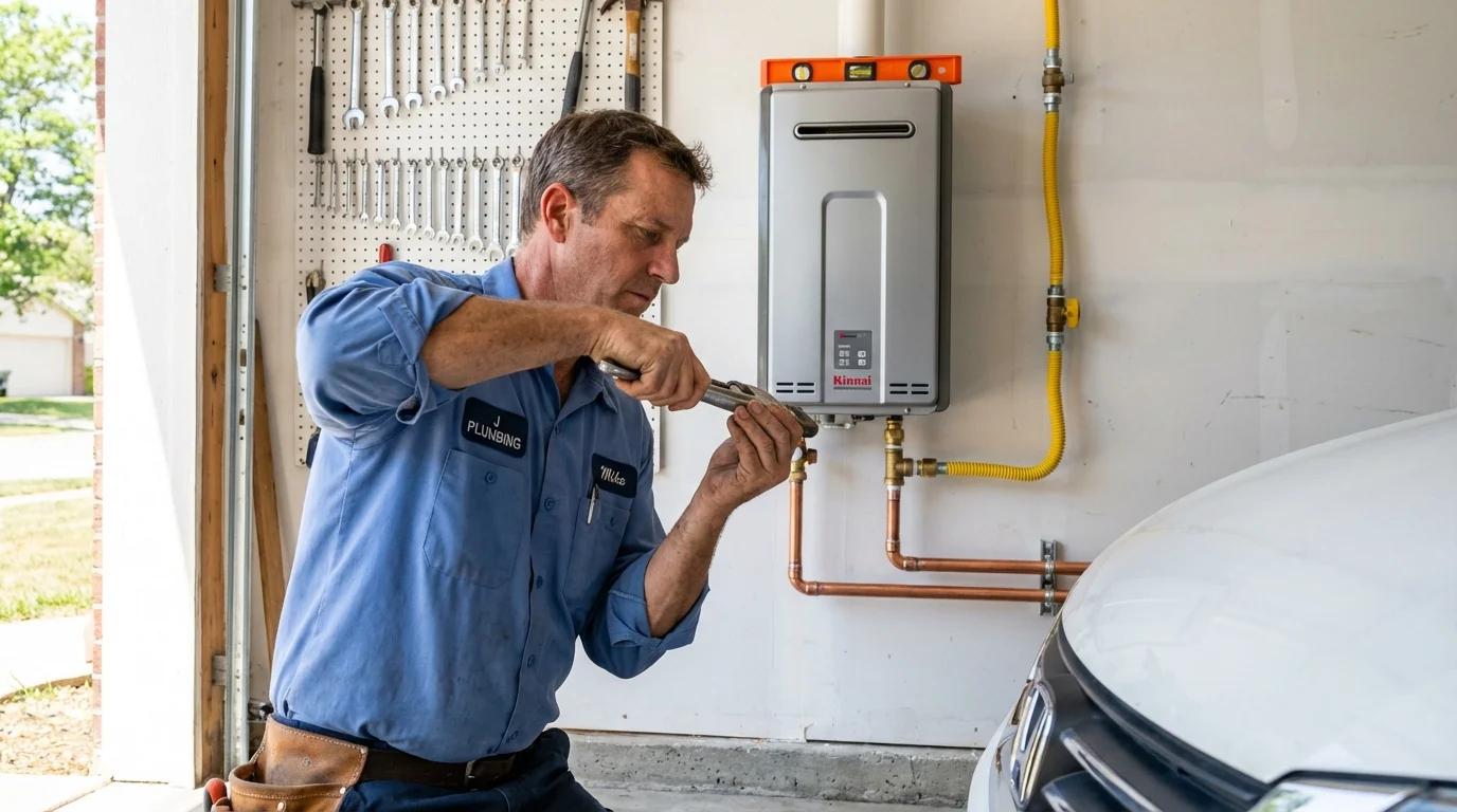 Tankless water heater installation by a Johns Plumbing LLC plumber in Tarrytown